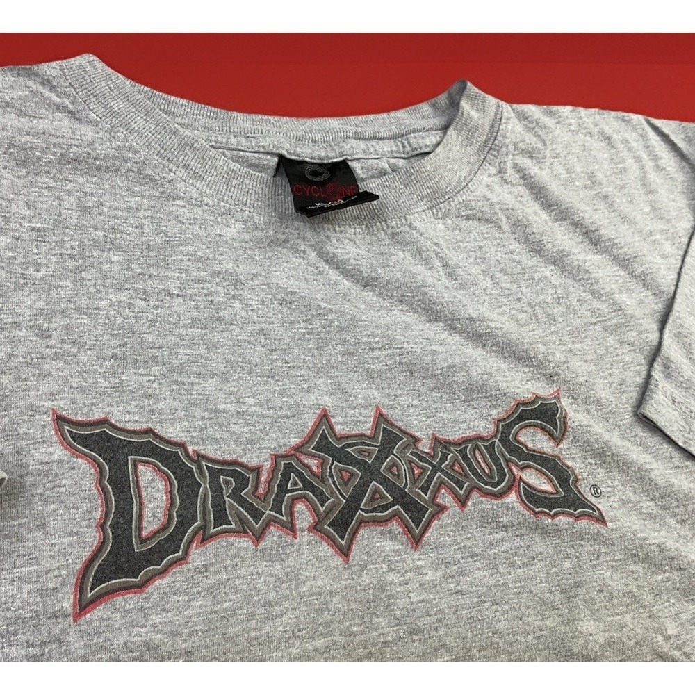 Vintage Draxxus Paintball T-Shirt Men Sz XL Cyclone‎ 90s Graphic Tee Retro Gray
